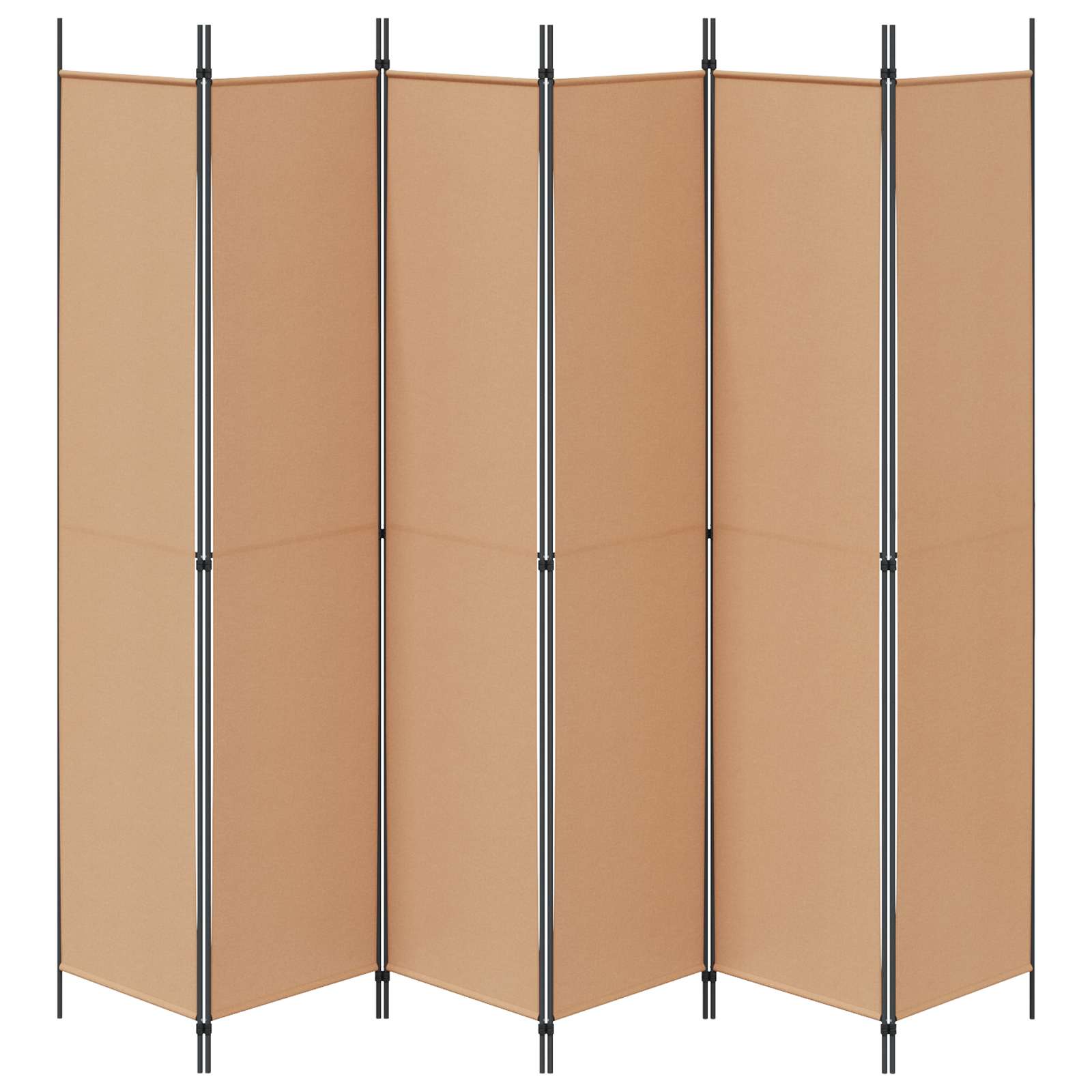 6-Panelen Kamerscherm Beige 300 x 220 cm Stof