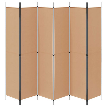 6-Panelen Kamerscherm Beige 300 x 220 cm Stof