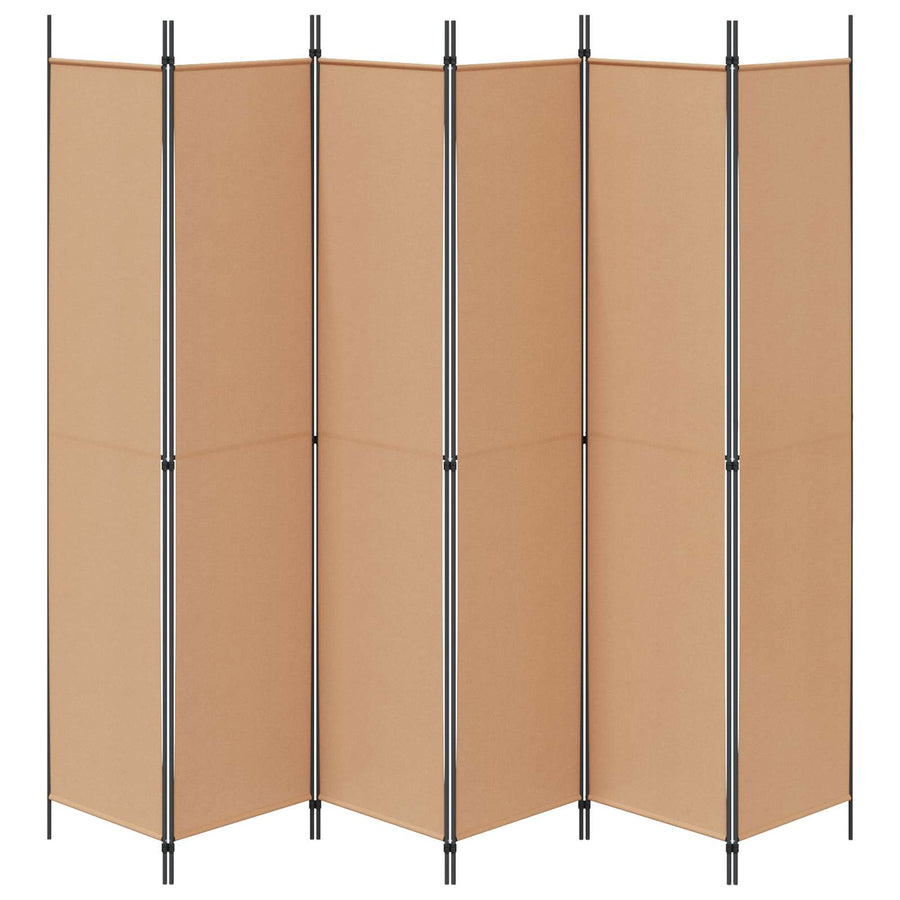 6-Panelen Kamerscherm Beige 300 x 220 cm Stof