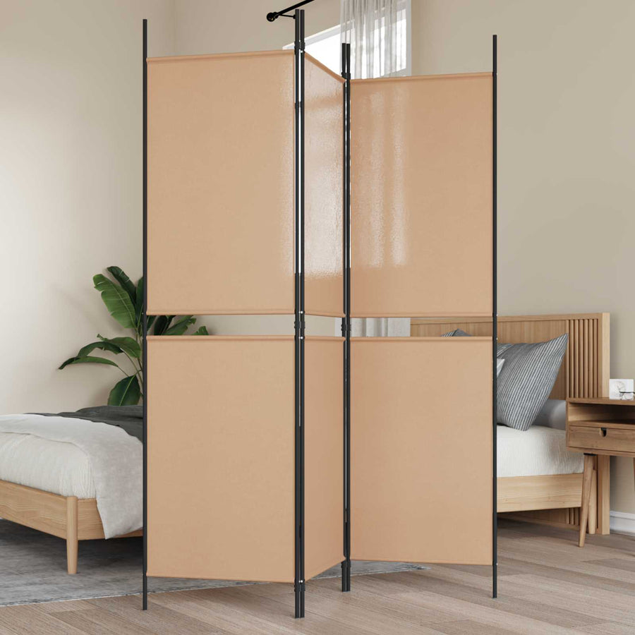 3-paneel kamerscherm Beige 150 x 180 cm Stof