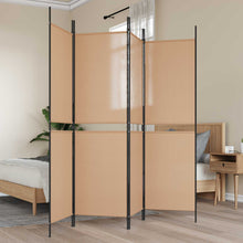 4-Panel Room Divider Beige 200 x 180 cm Stof