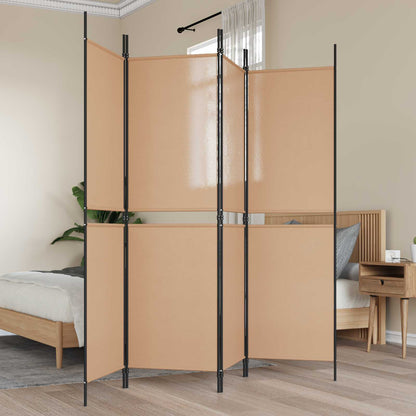 4-Panel Room Divider Beige 200 x 180 cm Stof