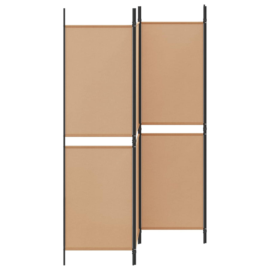 4-Panel Room Divider Beige 200 x 180 cm Stof