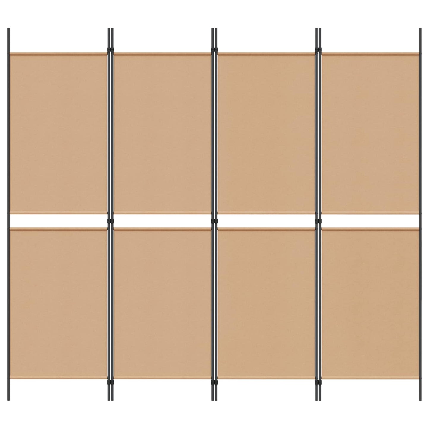 4-Panel Room Divider Beige 200 x 180 cm Stof