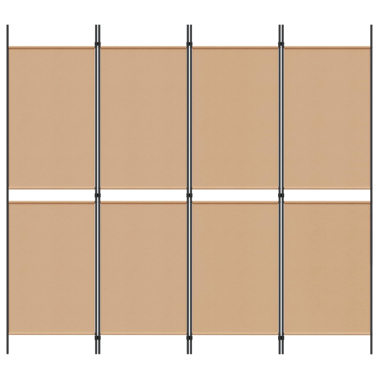 4-Panel Room Divider Beige 200 x 180 cm Stof
