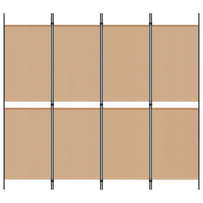 4-Panel Room Divider Beige 200 x 180 cm Stof