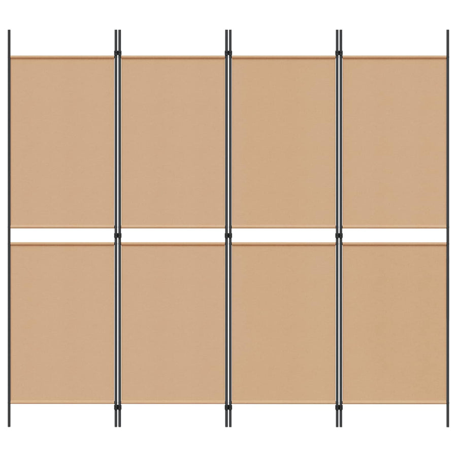 4-Panel Room Divider Beige 200 x 180 cm Stof