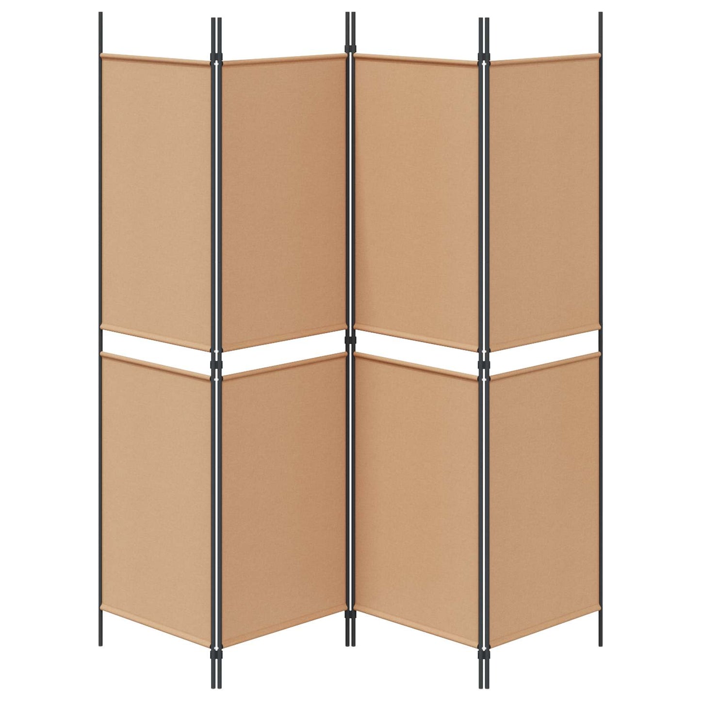 4-Panel Room Divider Beige 200 x 180 cm Stof