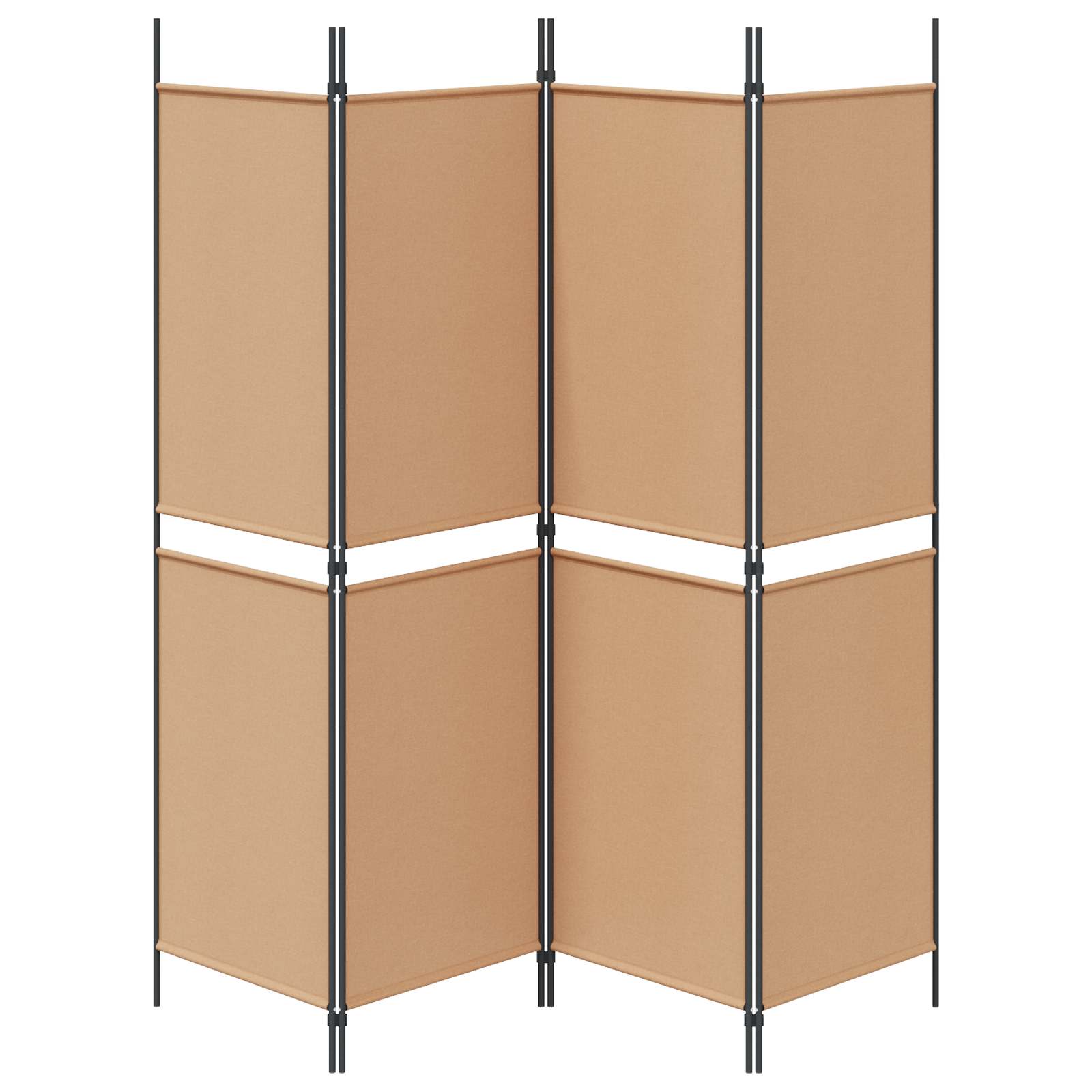 4-Panel Room Divider Beige 200 x 180 cm Stof