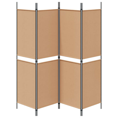 4-Panel Room Divider Beige 200 x 180 cm Stof