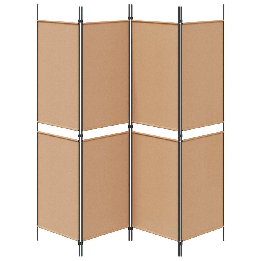 4-Panel Room Divider Beige 200 x 180 cm Stof