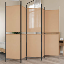 5-Panel Room Divider Beige 250 x 180 cm Stof