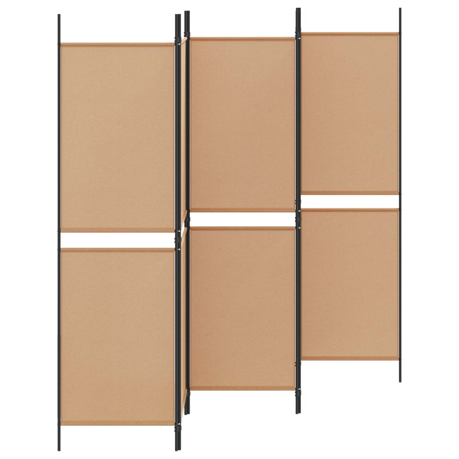 5-Panel Room Divider Beige 250 x 180 cm Stof