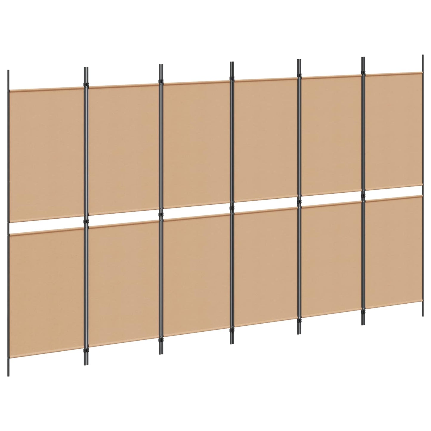 6-Panelen Kamerscherm Beige 300 x 180 cm Stof