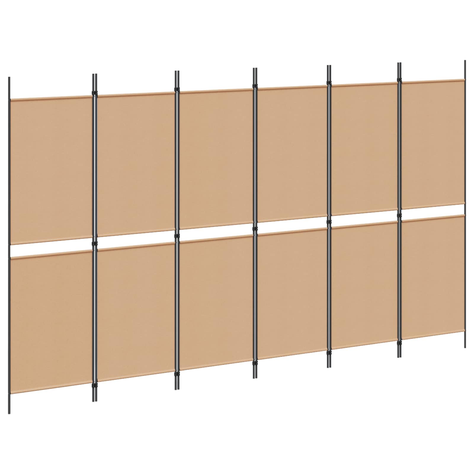 6-Panelen Kamerscherm Beige 300 x 180 cm Stof