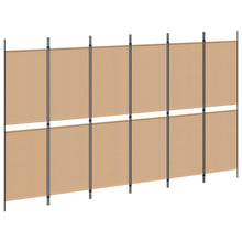 6-Panelen Kamerscherm Beige 300 x 180 cm Stof