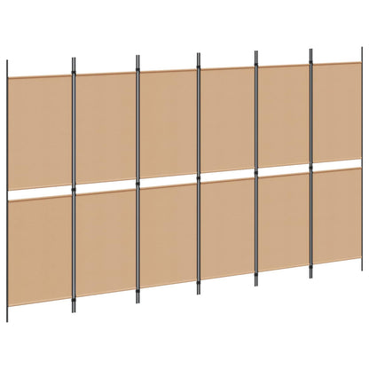 6-Panelen Kamerscherm Beige 300 x 180 cm Stof