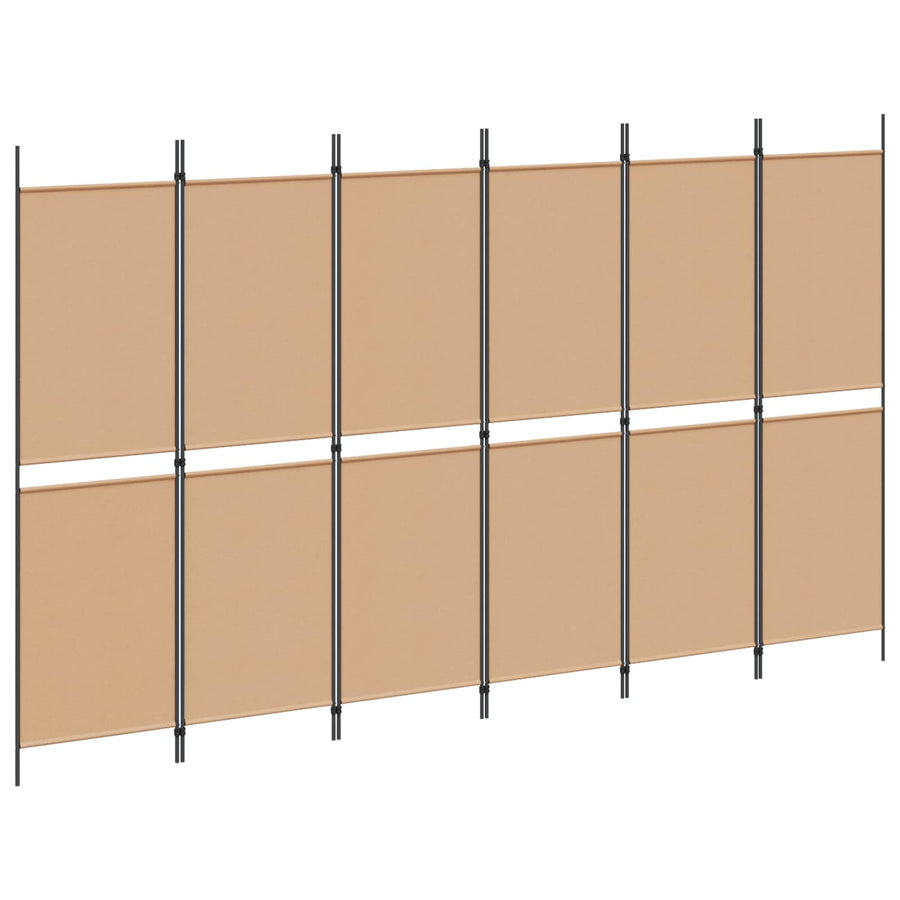 6-Panelen Kamerscherm Beige 300 x 180 cm Stof