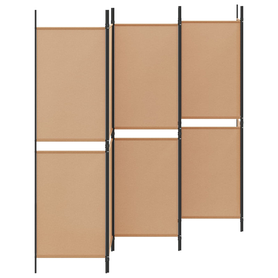 6-Panelen Kamerscherm Beige 300 x 180 cm Stof