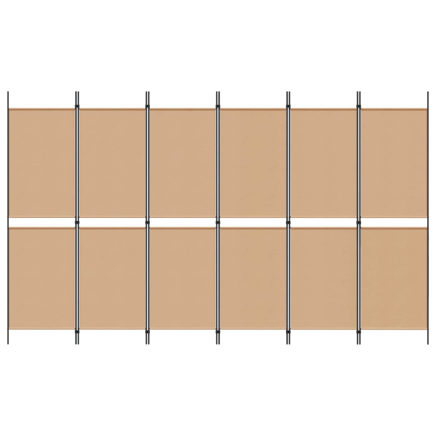 6-Panelen Kamerscherm Beige 300 x 180 cm Stof