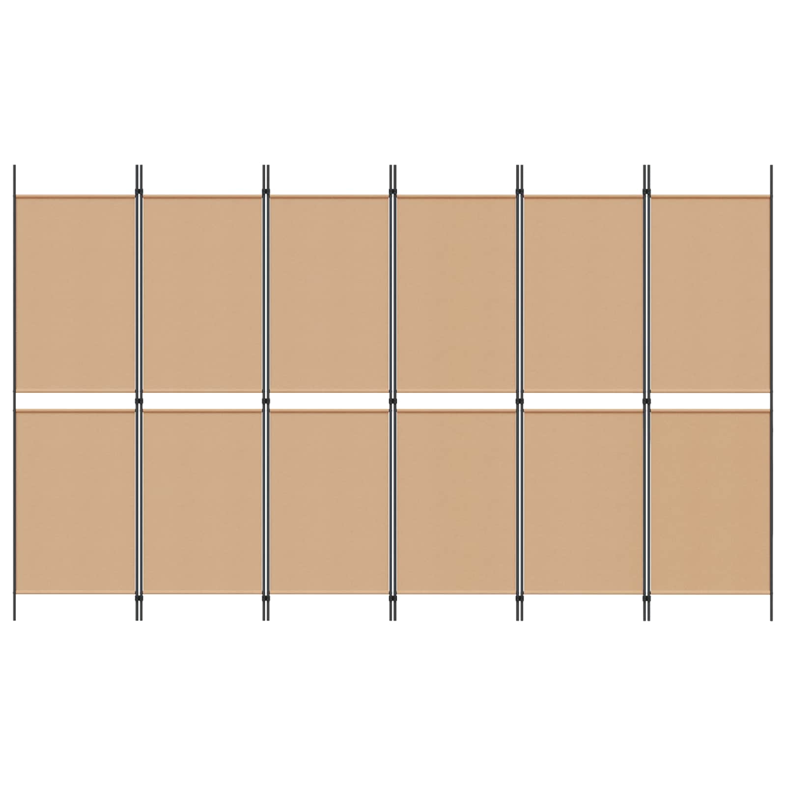 6-Panelen Kamerscherm Beige 300 x 180 cm Stof