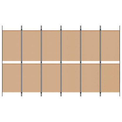 6-Panelen Kamerscherm Beige 300 x 180 cm Stof