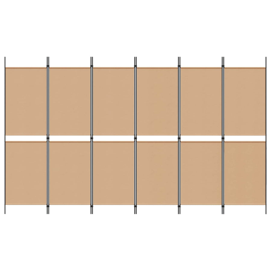 6-Panelen Kamerscherm Beige 300 x 180 cm Stof