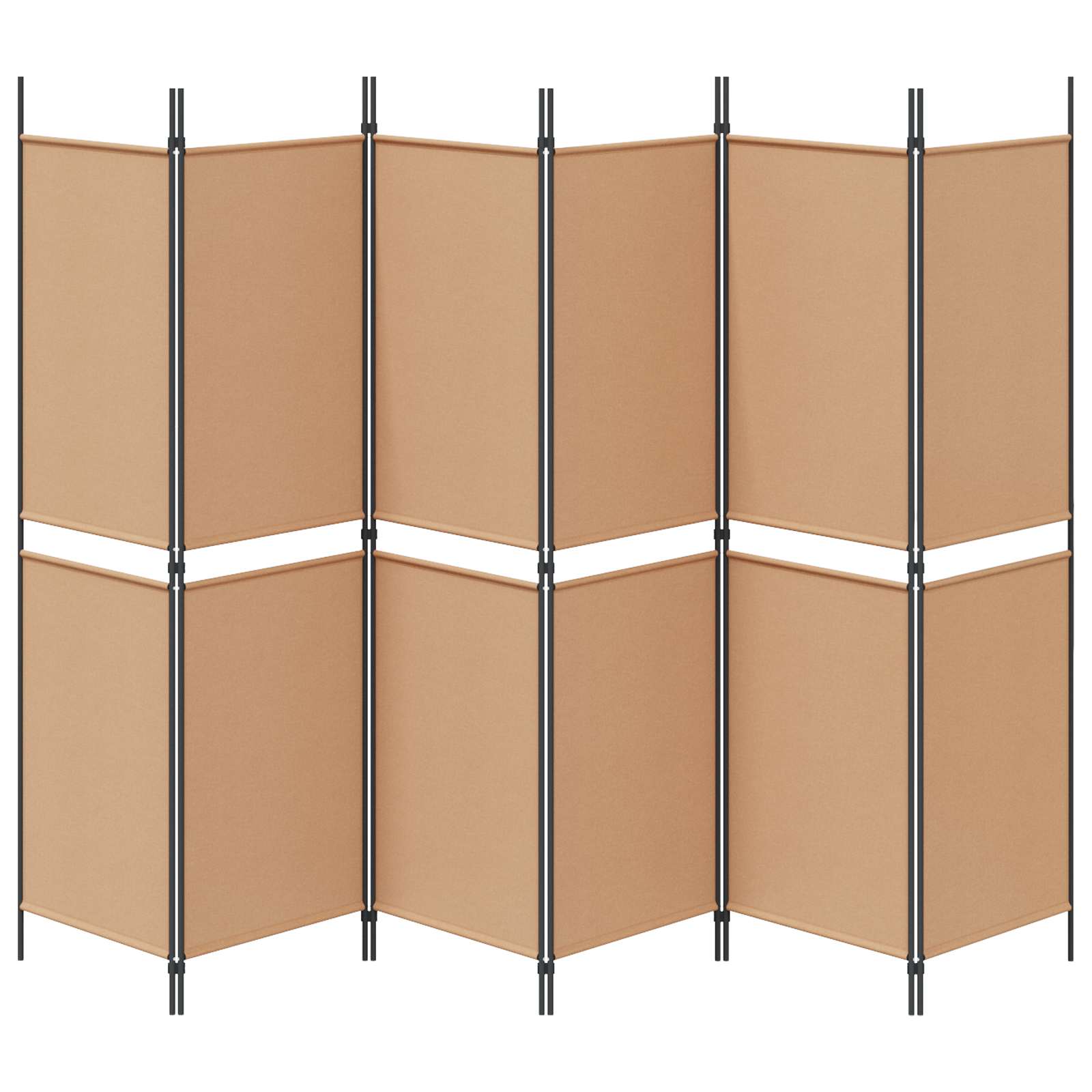 6-Panelen Kamerscherm Beige 300 x 180 cm Stof