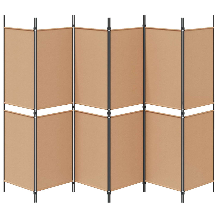 6-Panelen Kamerscherm Beige 300 x 180 cm Stof