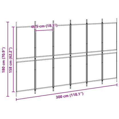 6-Panelen Kamerscherm Beige 300 x 180 cm Stof