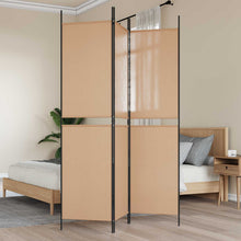 3-Panel Room Divider Beige 150 x 200 cm Stof