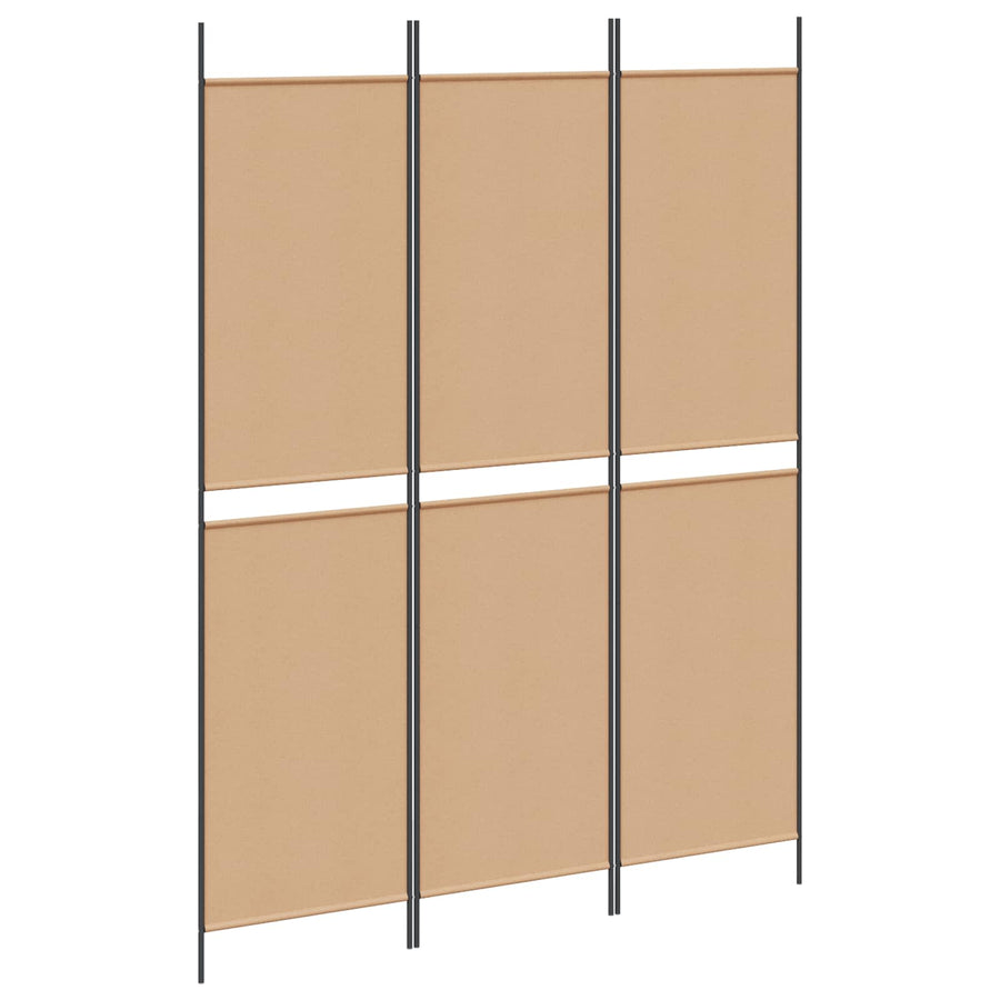 3-Panel Room Divider Beige 150 x 200 cm Stof
