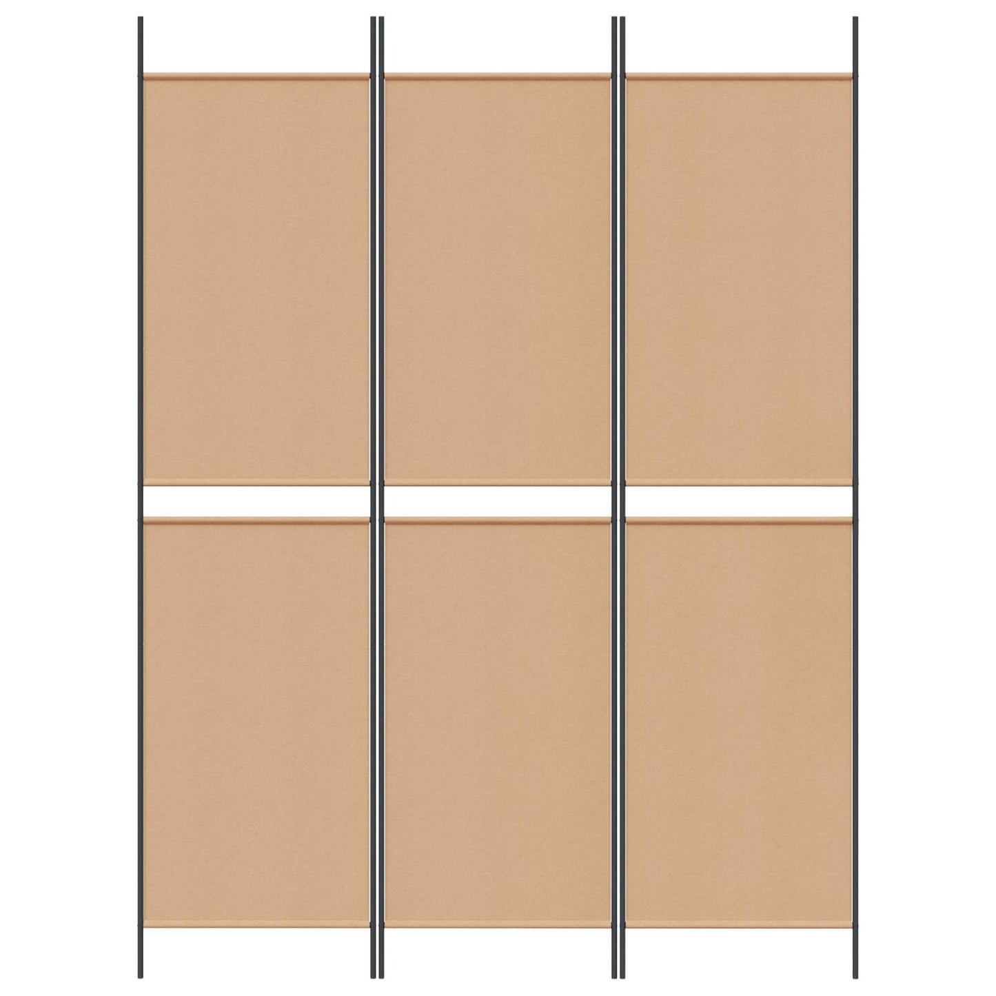 3-Panel Room Divider Beige 150 x 200 cm Stof