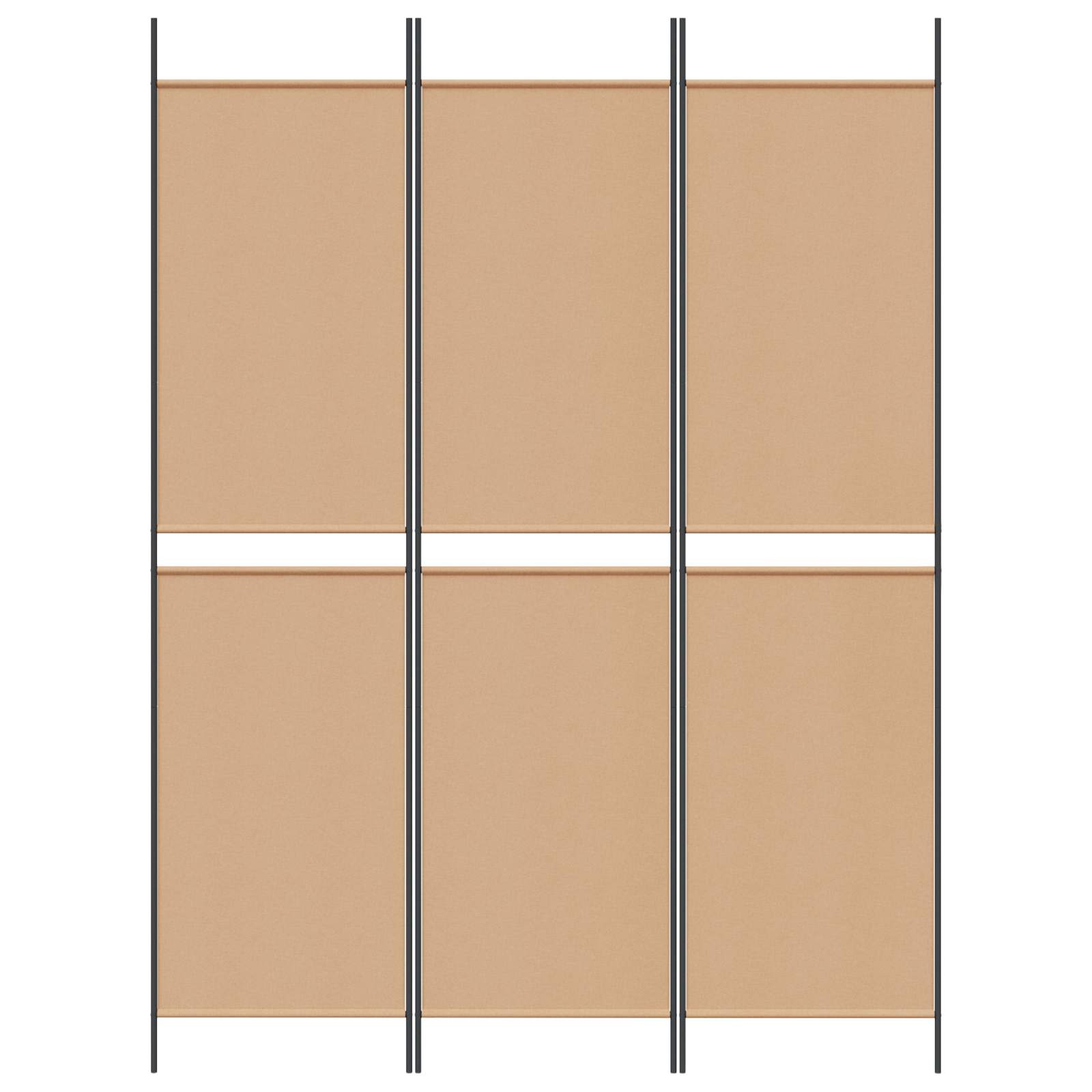 3-Panel Room Divider Beige 150 x 200 cm Stof