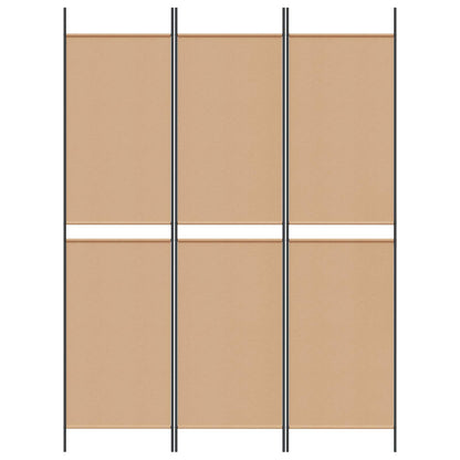 3-Panel Room Divider Beige 150 x 200 cm Stof