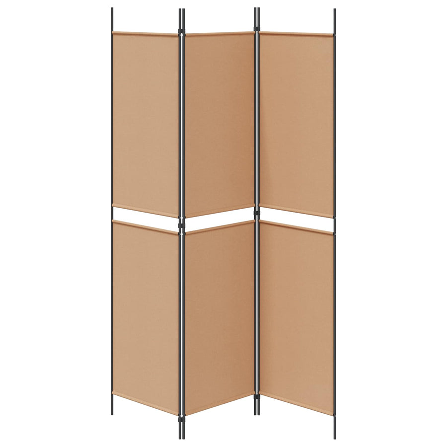 3-Panel Room Divider Beige 150 x 200 cm Stof