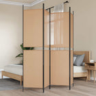 4-Panel Room Divider Beige 200 x 200 cm Fabric