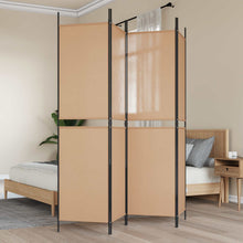 4-panelen kamerscherm Beige 200 x 200 cm Stof