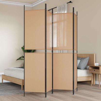4-panelen kamerscherm Beige 200 x 200 cm Stof