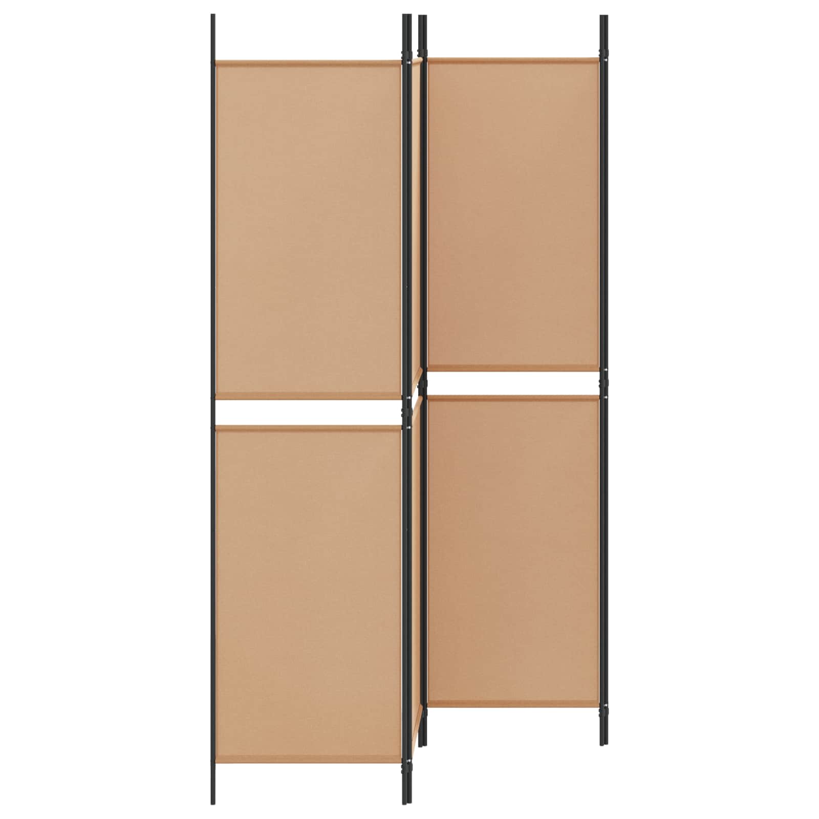 4-panelen kamerscherm Beige 200 x 200 cm Stof