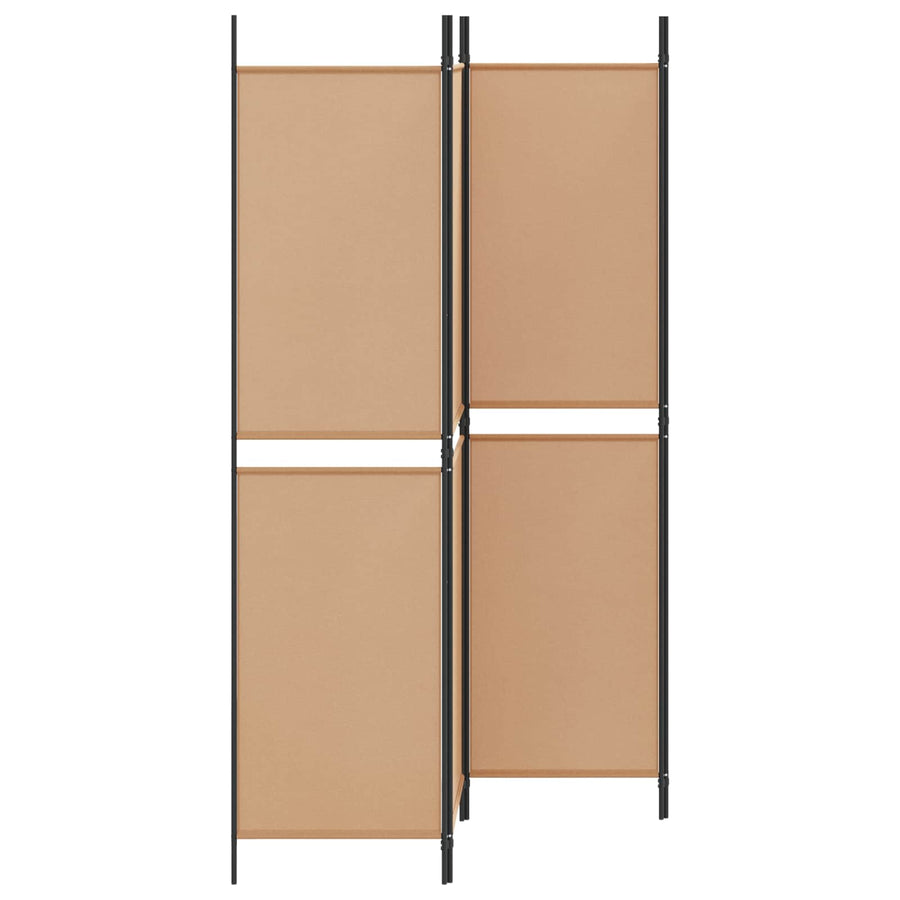 4-panelen kamerscherm Beige 200 x 200 cm Stof