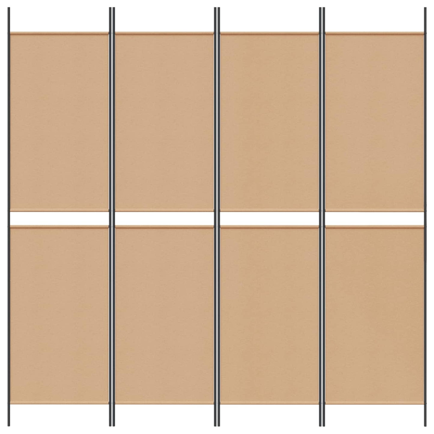 4-panelen kamerscherm Beige 200 x 200 cm Stof