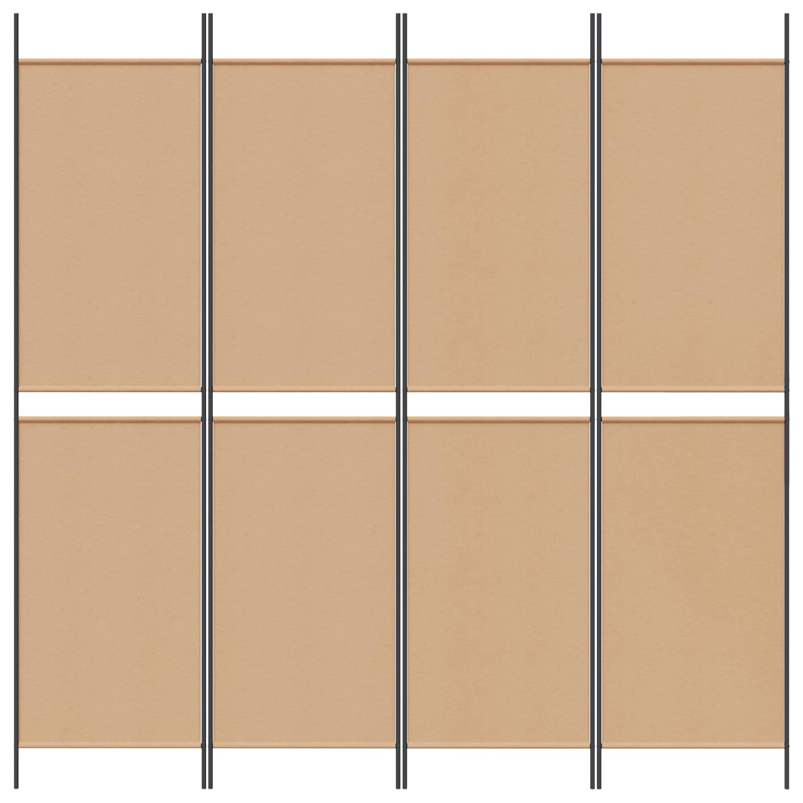 4-panelen kamerscherm Beige 200 x 200 cm Stof
