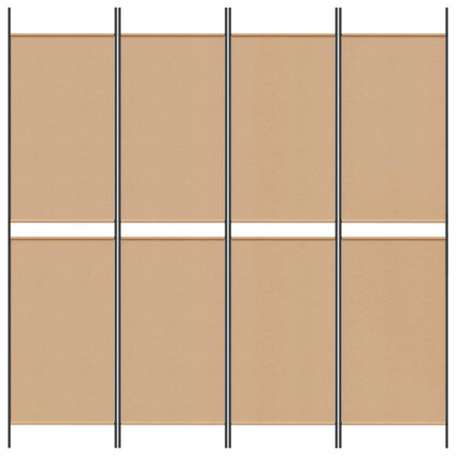 4-panelen kamerscherm Beige 200 x 200 cm Stof