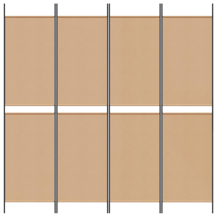 4-panelen kamerscherm Beige 200 x 200 cm Stof