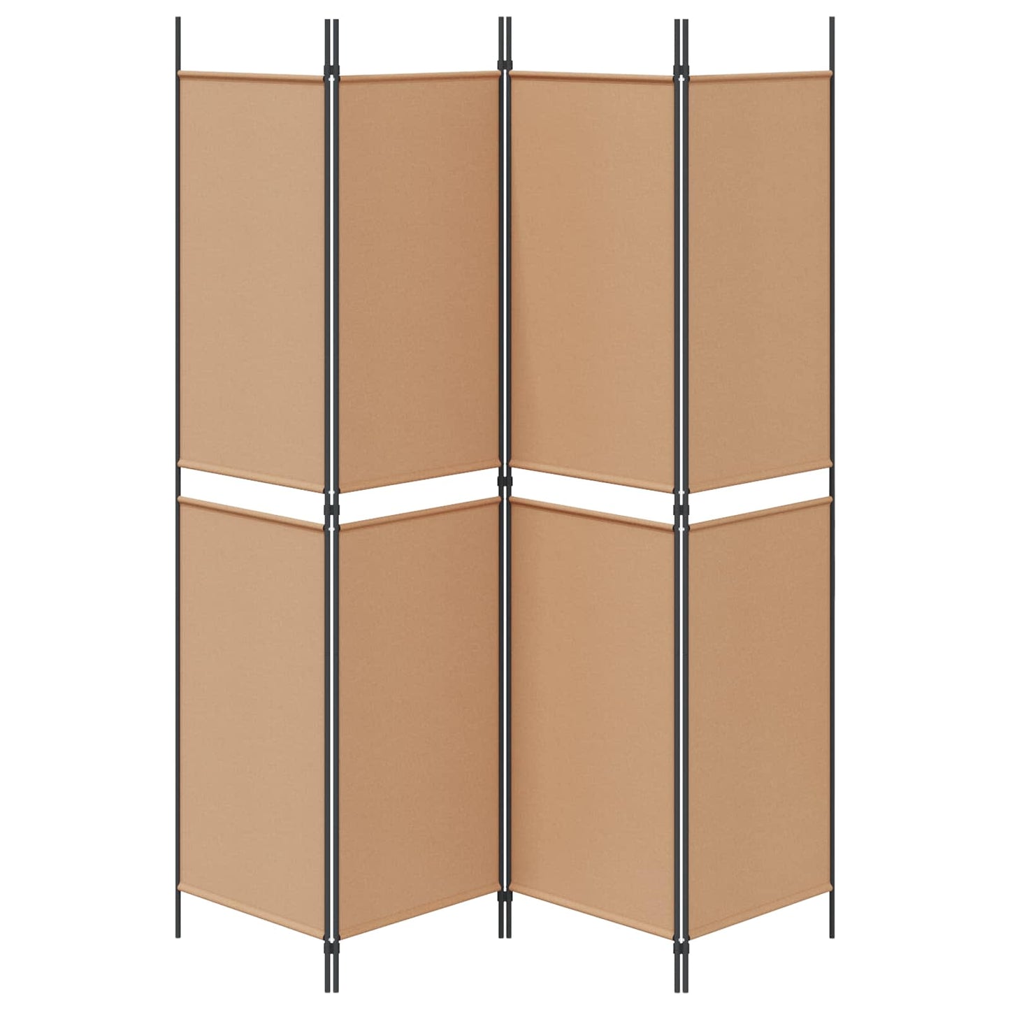 4-panelen kamerscherm Beige 200 x 200 cm Stof