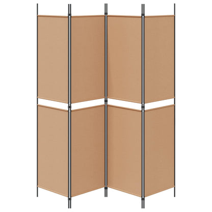 4-panelen kamerscherm Beige 200 x 200 cm Stof