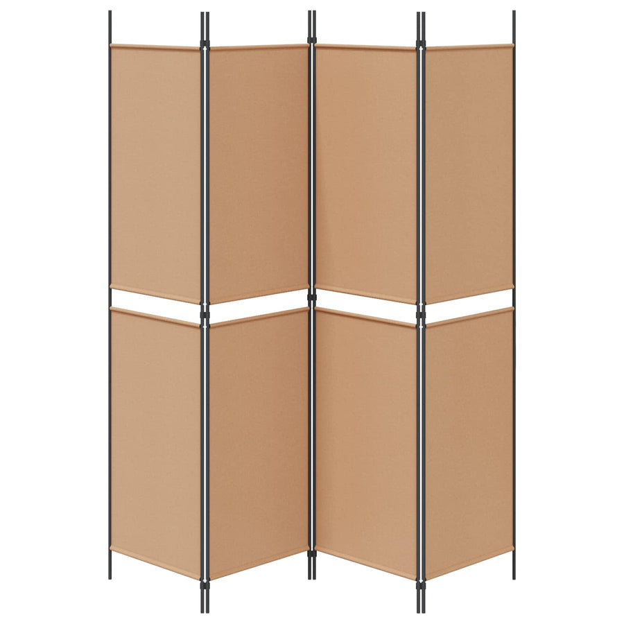 4-panelen kamerscherm Beige 200 x 200 cm Stof