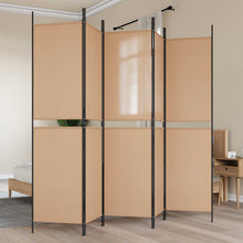 5-panelen kamerscherm Beige 250 x 200 cm Stof