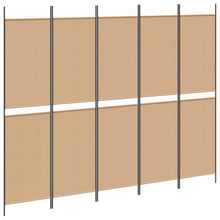 5-panelen kamerscherm Beige 250 x 200 cm Stof